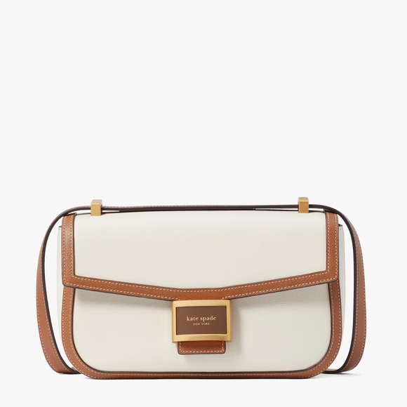 ♠️Kate Spade Katy Medium Leather Convertible Shoulder Bag Halo White Multi NWT